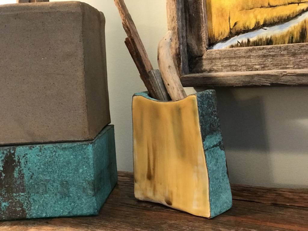 Ceramic Vase with Copper Overlay ($35) - Pam Anderson, Paul Anderson