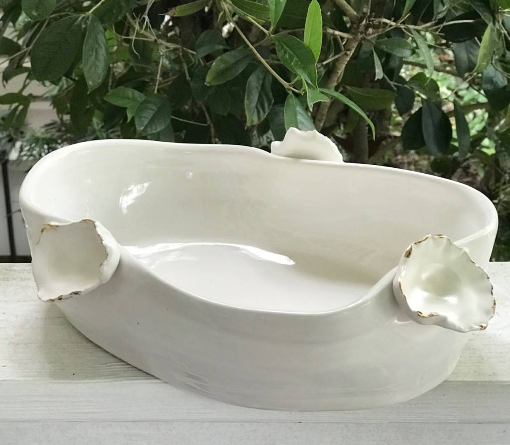 Large Bowl with Oysters, Gold Highlights ($50) - Pam Anderson
