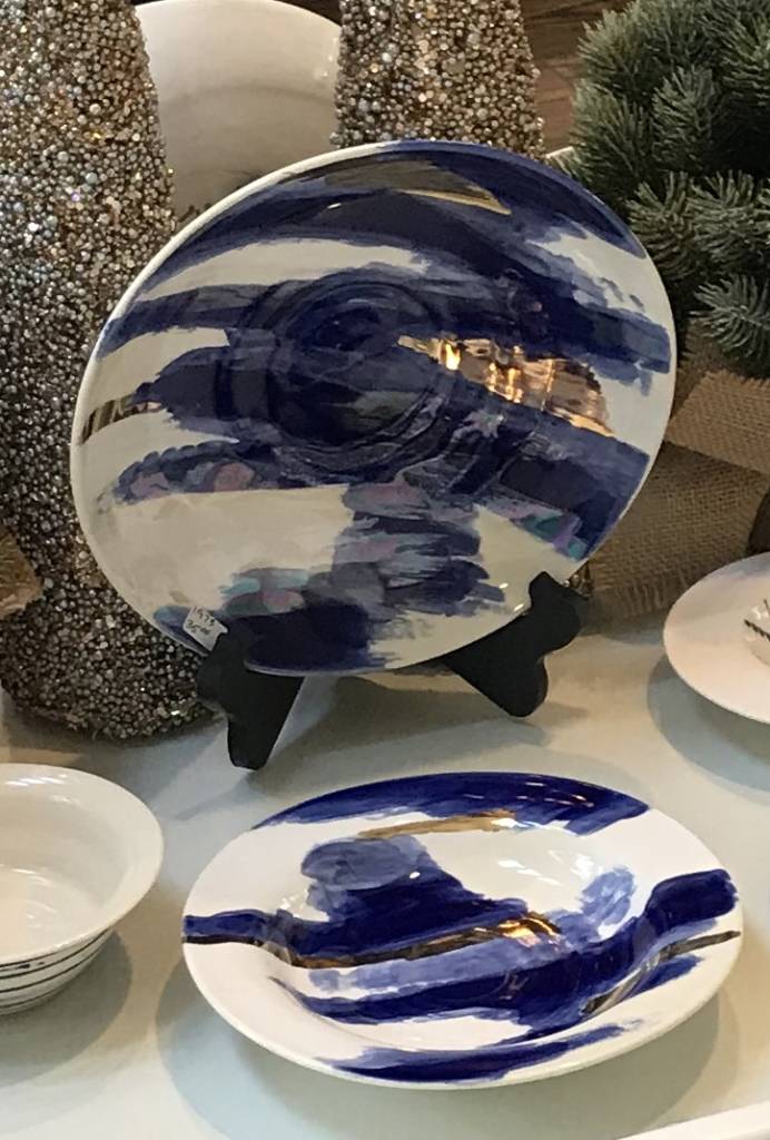 Blue/White w/Gold Overlay Platers ($30 and $35) - Pam Anderson